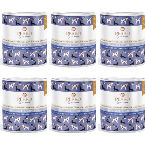 PERRO Gourmet Faisán con Pera, alimento húmedo para perros, 6 x 800 g (1/4)