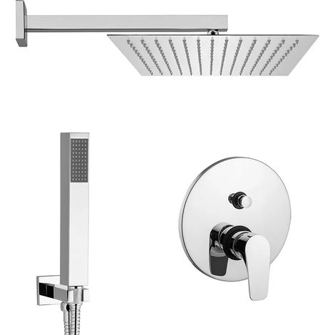 Set doccia incasso Paffoni Lime con soffione quadrato 30 cm e kit doccia (1/5)