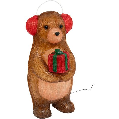 Forma di orso solare in acrilico 60 led fissi h.47cm - Feeric lights & christmas