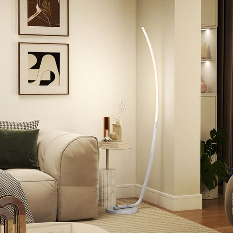 Lampadaire LED avec 3 niveaux de luminosité réglables. lampe sur pied moderne avec interrupteur au pied. argenté