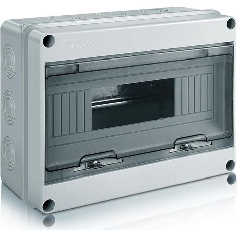 (12 MODULE)Coffret Electrique Etanche Exterieur, IP65 Boîtier de Distribution en Saillie 12 Modules avec Terminaux, ABS de Surface en Plastique pour une Utilisation à l'extérieur (1/5)