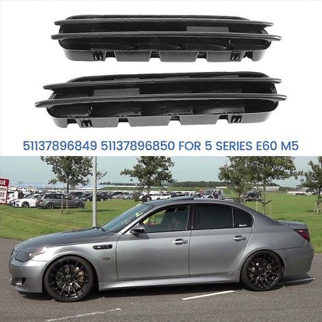 Rejillas de ventilación para paneles laterales de coche Serie 5 Negro brillante (1/5)