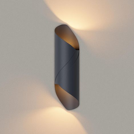 CCYKXA Anthracite,Applique Murale Exterieur/Interieur 180, IP65 Lampe Murale Up Down LED Modernes en Aluminium, Éclairage Exterieur pour Entrée Couloir Jardin, Blanc Chaud 3000K, (1/5)