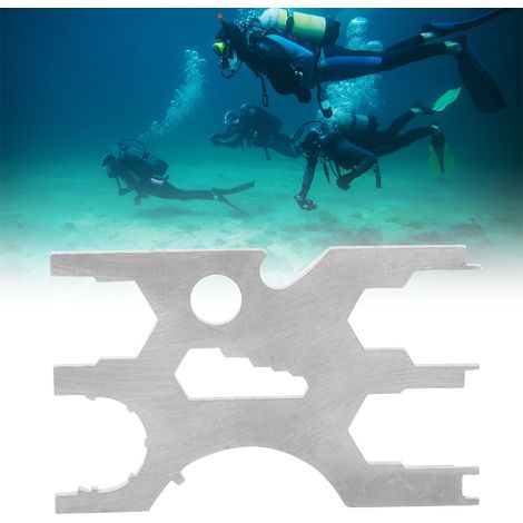 Outil multifonction en acier inoxydable pour entretien de détendeur et équipement de plongée (1/4)