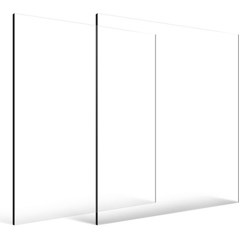 Plaque de plexiglas en acrylique, lot de 2 feuilles en plastique transparent, 61 x 91,4 cm, épaisseur 6 mm, verre synthétique coulé pour loisirs créatifs, remplacement de vitre de cadre photo, présent (1/5)