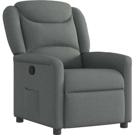 Chaise longue en tissu gris foncé – Canapé-lit design moderne, dossier inclinable et assise confortable pour salon ou chambre (1/5)
