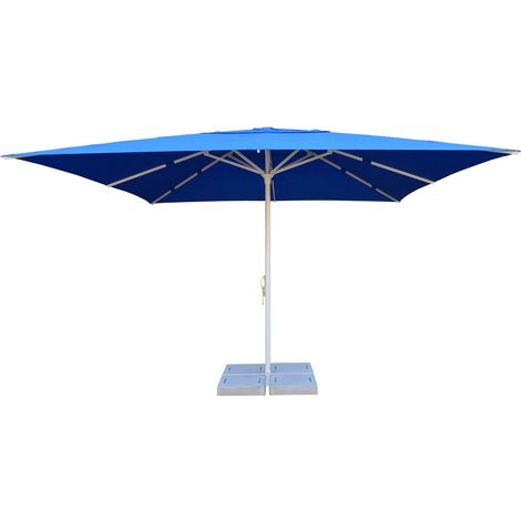 Ombrellone da Giardino 4x4 m Palo Ø60 mm in Alluminio Bianco Lucido Telo in Poliestere Blu