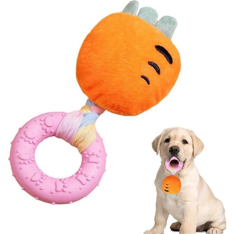 Jouet couineur pour chien - Peluche fromage jouet apaisant dentition interactif jouet à mâcher anti-stress pour chiots modèle B (1/5)