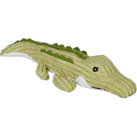 Pratico fermaporta decorativo a coccodrillo 18 x 10 x 12 cm in tessuto verde 130014934