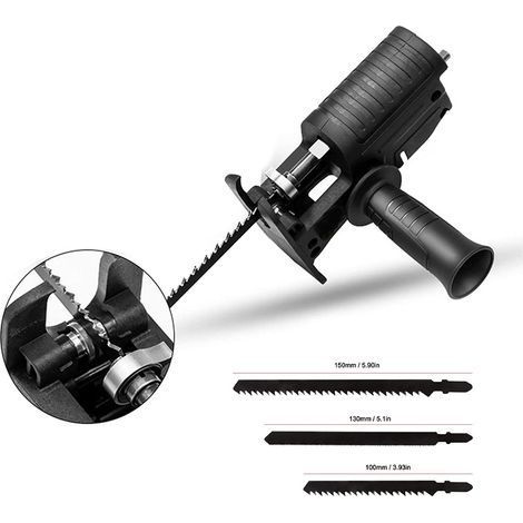 Perceuse électrique Scie électrique modifiée, scie Alternative Sabre Domestique Power to Jig Outil de Coupe portatif pour Le Travail du Bois avec Adaptateur sans Fil (1/5)