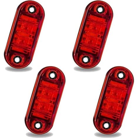 Biqing Feux de Gabarit LED latéral Eclairage,YuanGu Light Side Marker Lumières Feux, Vert Universel 12V / 24V pour voiture camion van remorques camion bus de voiture 4pcs (Rouge) (1/5)