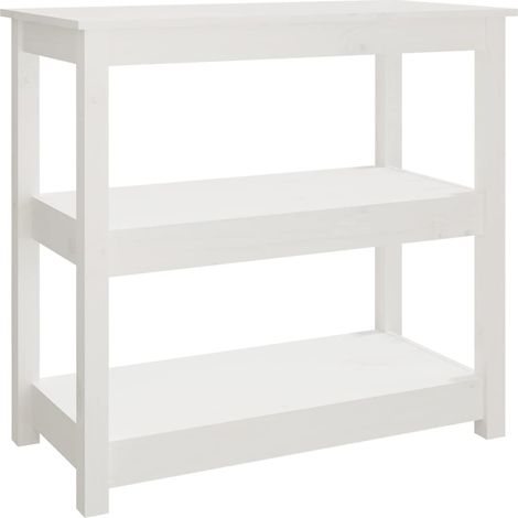 vidaXL Tavolo Consolle Bianco 80x40x74 cm in Legno Massello di Pino (1/5)