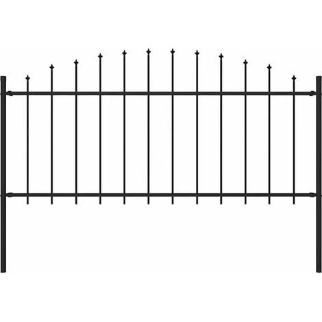 Clôture de jardin Warden, avec clous en acier noir, 170 x 75 cm