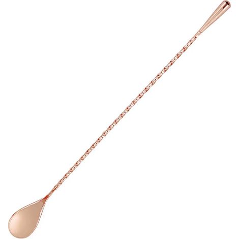 Cuillère à cocktail Twisted Teardrop avec bouton en métal 30,5 cm - acier inoxydable