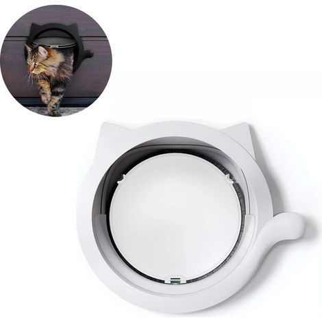Grande chatière porte coulissante intérieure ou extérieure, chatière pour chats et petits chiens jusqu'à 10 kg, 3028cm, durable, blanc (1/5)