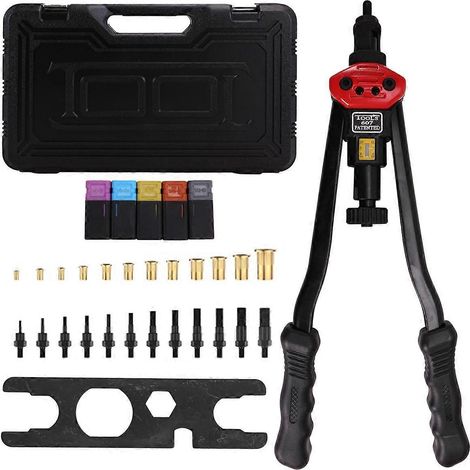 Kit d'outils pour rivets de 16 pouces avec 11 outils métriques et 176 rivets à sertir (1/5)