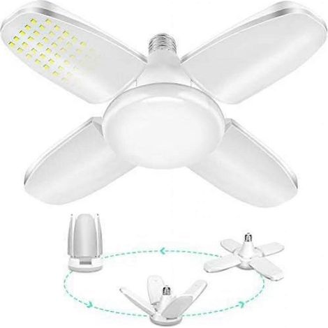 Lumires de Garage LED, Elegante 60W 6000LM E27 Led Magasin Lumire, Dformable Plafonnier Led Ampoules 60 Watt Lampe de Travail 6000K für Atelier Enf