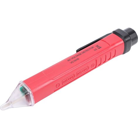 Détecteur de tension sans contact NCV pour électricien et maison, multimètre intelligent double gamme 12-1000V écran LCD alarme sonore lumineuse coque ABS VC1010 rouge (1/5)
