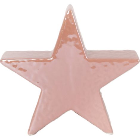 TrendLine Deko Stern Keramik 13 x 4,2 x 12 cm pink