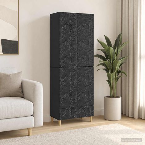 vidaXL Schrankset 2 pcs Schwarz Holzwerkstoff (1/5)