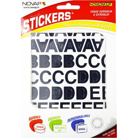 Lettres autocollantes 20mm Argent NOVADHESIFS - 4371054