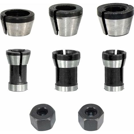 Collet Pour Fraiseuse - Mandrin À Pince Collet 6 35 mm Et 8 mm - Pour Machines De Gravure Et Fraiseuses À Bois - Lot De 8 Pièces (1/5)