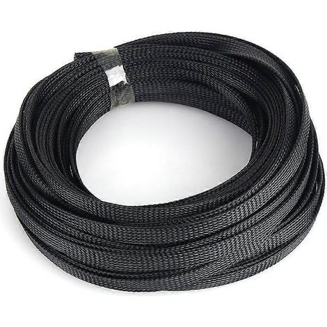 Schwarzes, 10 mm dehnbares, geflochtenes PET-Kabel, hochdicht, 10 m