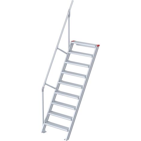 Euroline 510 Treppe 60° 800mm Stufenbreite 9 Stufen Alu gerieft
