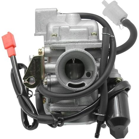 PD24J Carburateur pour 4 temps GY6 125cc 150cc ATV Go Karts Scooter cyclomoteur QMJ/QMI157 QMJ/QMI152 – Fiamètre d'admission collecteur 24 mm PD24J (1/4)