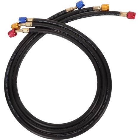 Kit de mangueras para HVAC de coche - Manguera de carga de refrigerante, manguera de flúor con sello reforzado para coche  Herramienta de recarga de aire acondicionado para camiones, coches, SUV y aut