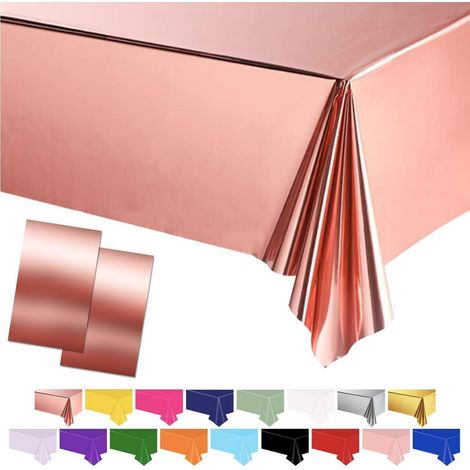 2er-Set Tischdecken Rose Gold 137x274cm Kunststoff wasserdicht für Partys