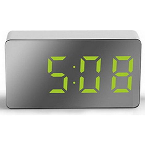 Réveil miroir LED, réveil numérique, mini réveil électronique multifonctionnel pour chambre, salon ou bureau (1/5)