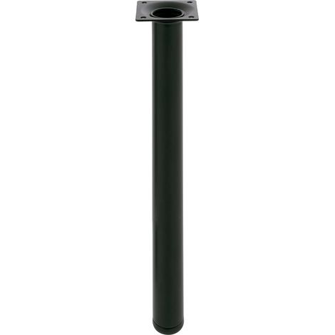 Pied Rond pour Meuble - 30X700 cm - Acier - pour Tables de Cuisine, Salle à Manger et Bureau - Embout Anti-Rayures - Résistant - Blanc - Visserie Incluse (1/4)