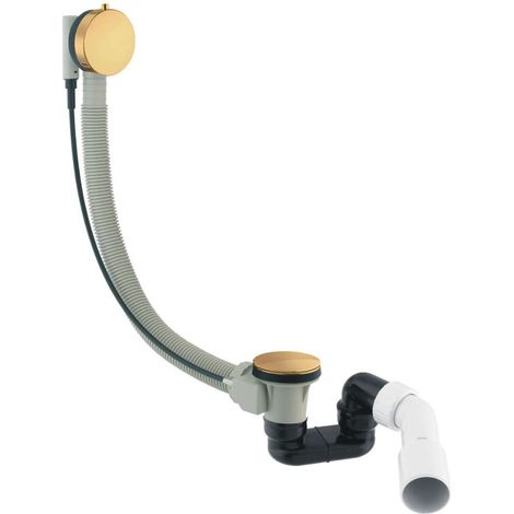 OMNIRES CGS - Sistema di scarico e troppopieno per vasca da bagno, lunghezza 81 cm, color oro spazzolato TK104-PLUS-3.07+64-SGLB (1/2)