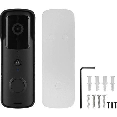 Sonnette Vidéo Intelligente V30S WIFI 1080P avec Détection de Mouvement et Vision Nocturne pour Maison - Noir (1/5)