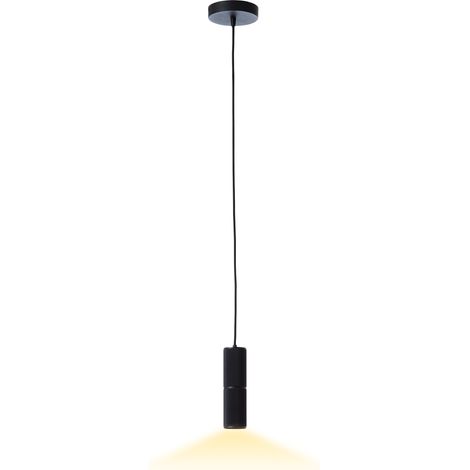 Brilliant Marty LED Pendelleuchte, GU10-Fassung, dimmbar, warmweißes Licht, ideal für Wohnzimmer & Küche, 350 Lumen, 5 W, Ø 10 cm, Sand-Schwarz