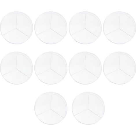 Lot de 10 boîtes de Petri transparentes à trois compartiments pour laboratoire-9x9cm-transparent