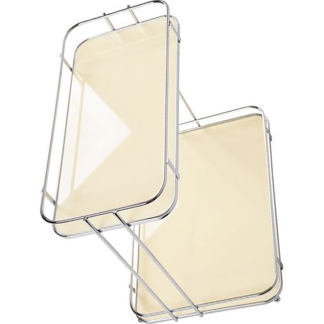 Étagère de Bureau Acrylic 2 Niveaux Étagère Multifonction Crème Blanche Matériau Renforcé 29x25.5x19cm (1/5)