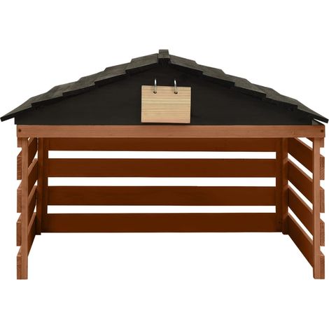 Garage de tondeuse à gazon Noir et marron 78x74x54cm Sapin