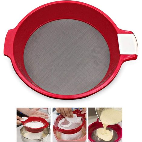 Mehlsieb aus Edelstahl mit feinem Siebgewebe für Lebensmittel, Tee, Zucker und Mehl – 21,6 x 17 cm