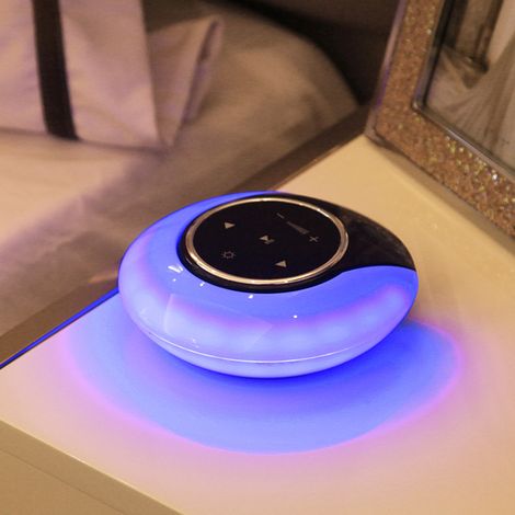 Veilleuse Bluetooth Haut-Parleur Sans Fil, 2 en 1 Portable Smart Touch Control Lampe de Chevet, Lampe de Chevet Musique LED, Meilleurs Cadeaux pour Fille Garçon Bébé-bleu