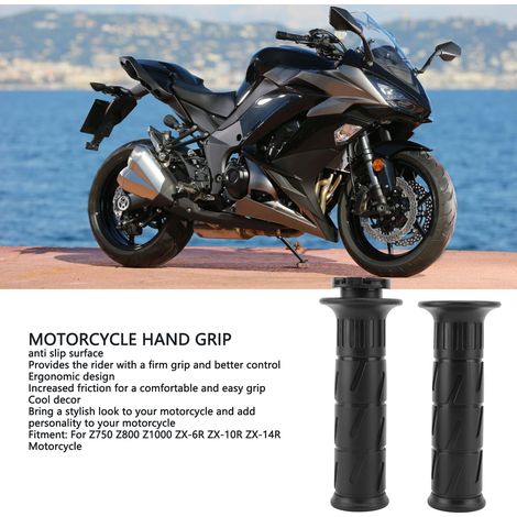 Puños para manillar de motocicleta [2 piezas] – Ergonómicos antideslizantes de 22 mm para Kawasaki Z750/Z800/Z1000/ZX-6R/ZX-10R/ZX-14R – Mayor control y seguridad (1/5)