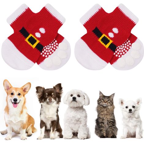 Chaussettes Anti-Dérapantes Chien Chat, avec Patins en Caoutchouc (1/5)