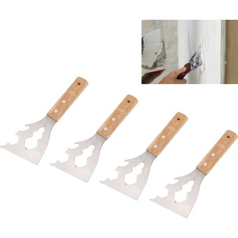 Raspador de pintura profesional, raspador multifuncional 10 en 1, raspador de metal con mango ergonómico de madera para uso doméstico y profesional. (1/5)