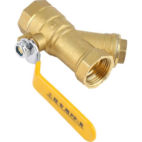 Vanne à bille filtrante en laiton de type Y, filetage femelle 3/4" BSPP, pour eau et gaz naturel