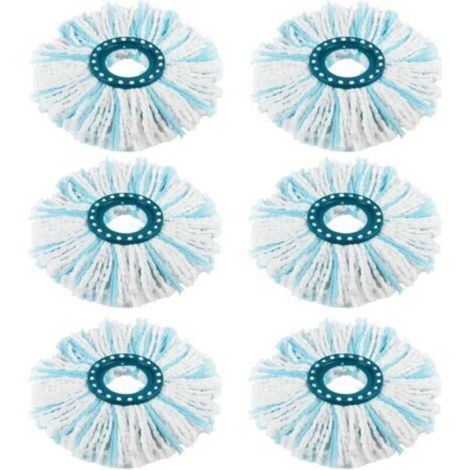 Packung mit 10 Ersatzköpfen für Leifheit Clean Twist Disc Mop/Clean Twist Disc Mop Ergo, Mikrofasermopp für alle Bodenarten, Doppelfasermopp mit effektiver Saugfähigkeit