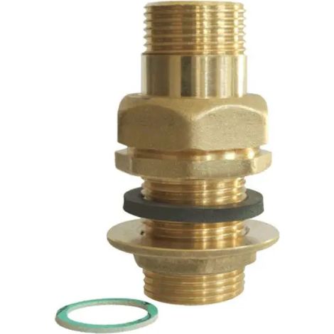 Raccordo dritto 3 pezzi maschio in ottone giallo per serbatoio serie 1750 11/2" RINALDI E PETTINAROLI
