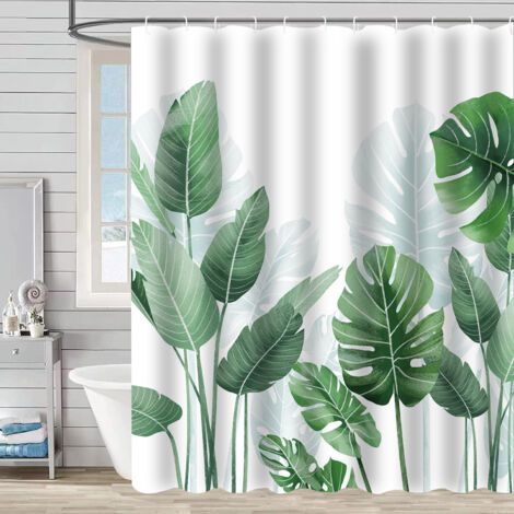 Ahlsen Rideau Douche 180x180 cm, Rideau de Douche Anti Moisissure, Imperméable Rideaux de Bain, Lavable Rideaux Douche pour Baignoire, Salle de Bain (1/5)