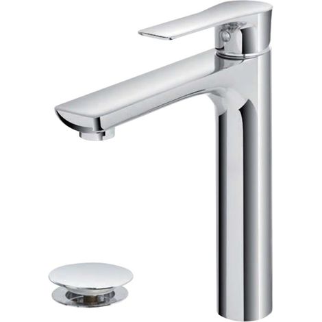 Waschtisch Einhandarmatur Chrom mit Klick-Klack Ablauf "Flat"
