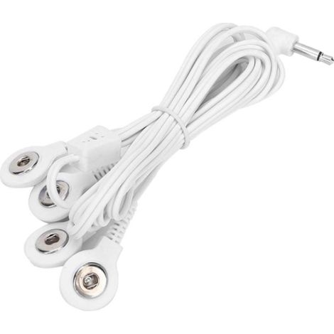 10 câbles conducteurs d'électrodes de 3,5 mm pour appareil TENS de physiothérapie (4 boutons) (1/5)